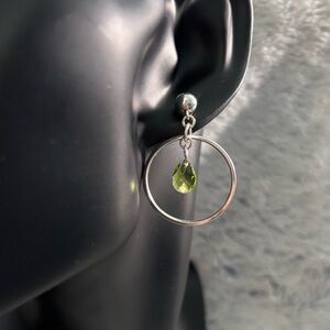 Purely Silver 999 Hoop Dangle Earrings with Swarovski Crystals